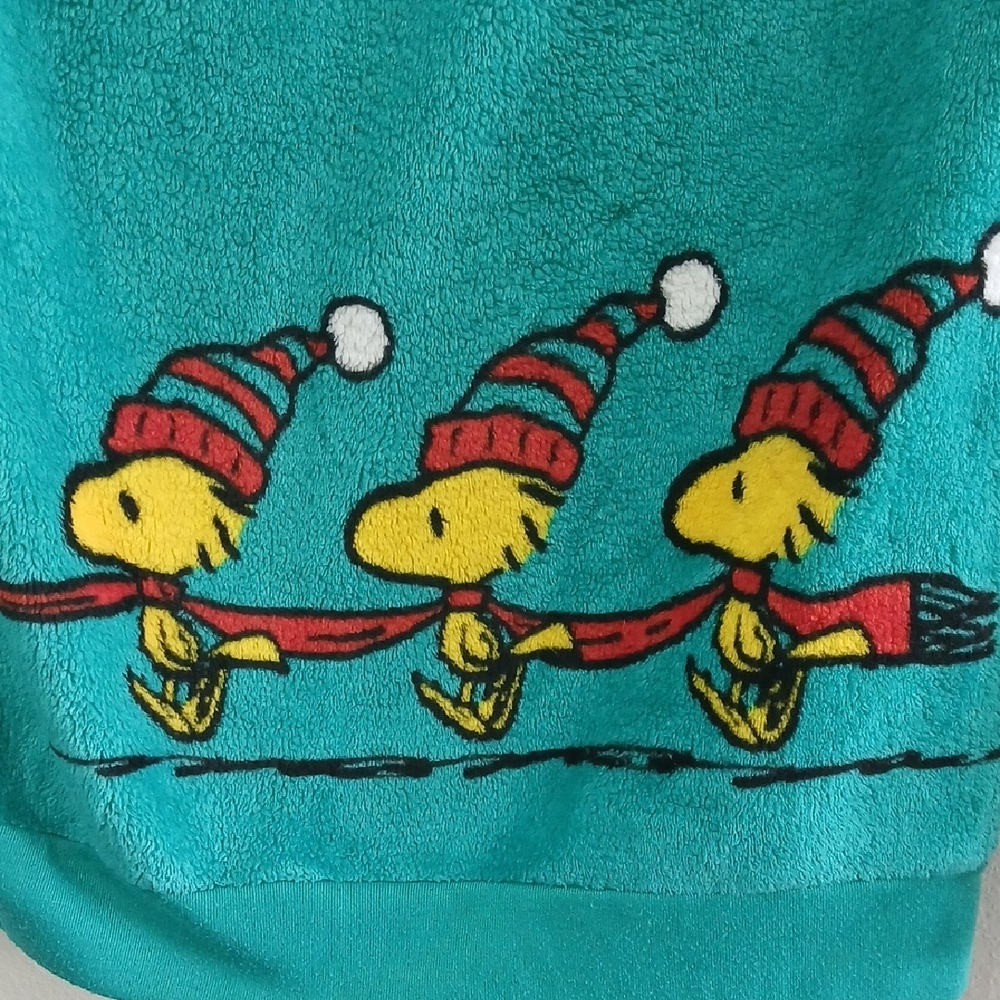 Peanuts Teal Fleece Hoodie with Snoopy Size Small - Picture 6 of 6